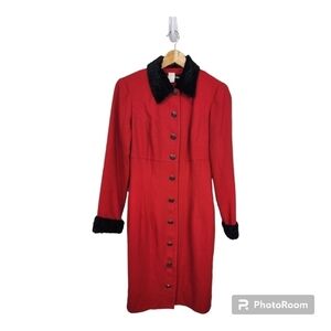 Vintage Sharon Young A-Line Red Mobwife Dress Size 4